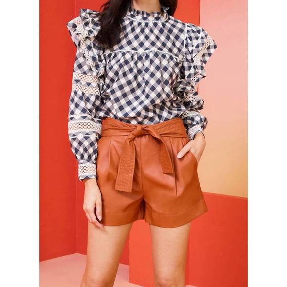 MARIE OLIVER Tops - NEW MARIE OLIVER que blouse in indigo plaid